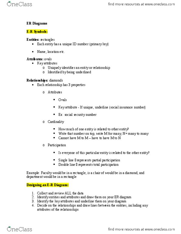 Computer Science 1032A/B Lecture Notes - Unique Key, Calendar Date, Social Insurance Number thumbnail