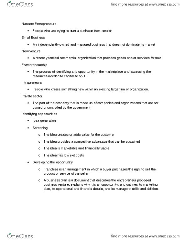 BUS 201 Chapter Notes - Chapter 4: Indefinite Lifespan, Sole Proprietorship thumbnail