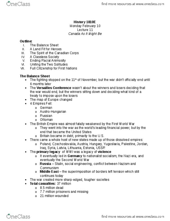 History 1810E Lecture Notes - Lecture 11: Snaith, Snob, The Immigrants thumbnail