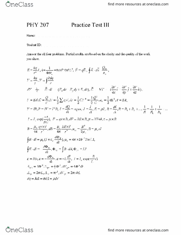 PHY 207 Midterm: PHY 207 Test 3 Page 5 - OneClass