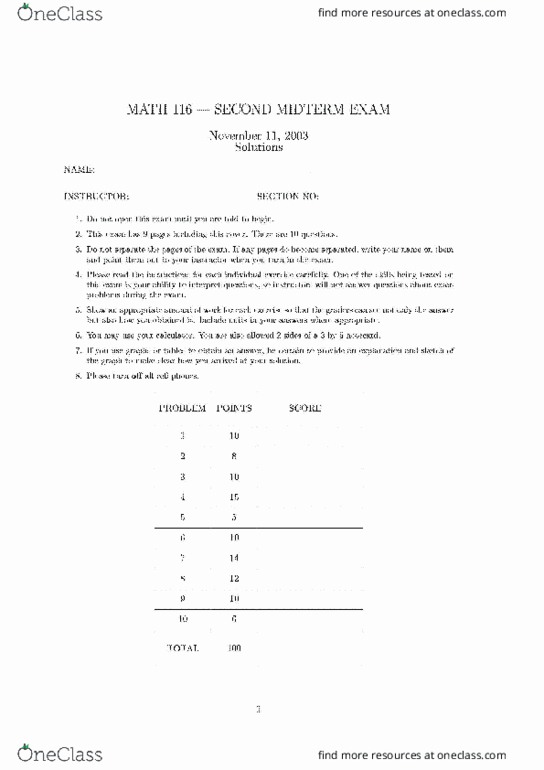 exam 116 math University Educational for 105 Materials of All MATH at
