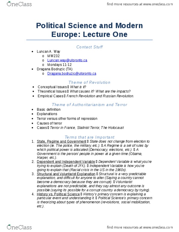 POLB92H3 Lecture Notes - Statistical Significance, Voluntaryism, History Of Europe thumbnail