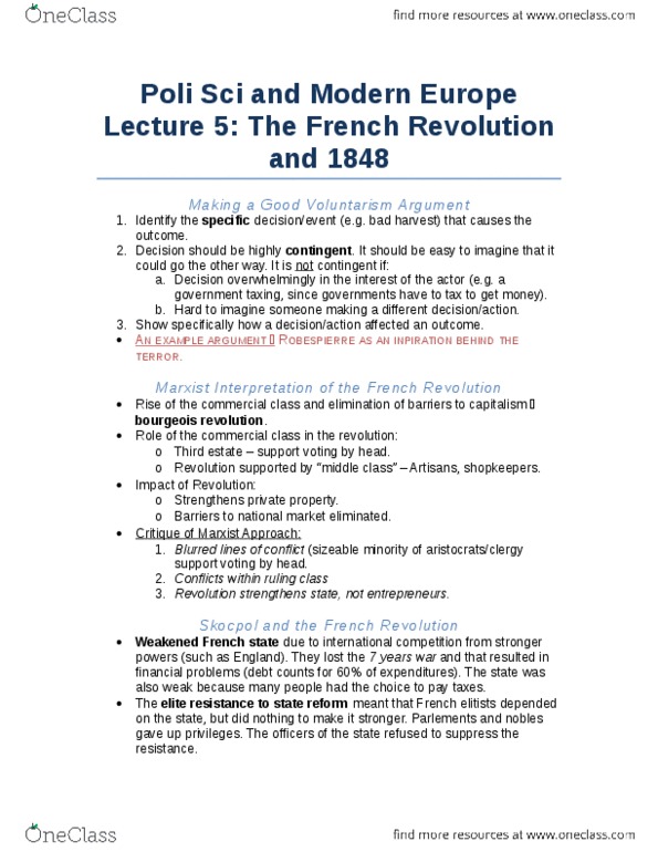 POLB92H3 Lecture Notes - Lecture 5: Louis Xvii Of France, Proletariat, Hungarian Nationalism thumbnail