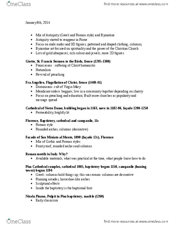 ARTH 2550 Lecture Notes - Cimabue, Luigi Sabatelli, Formal System thumbnail