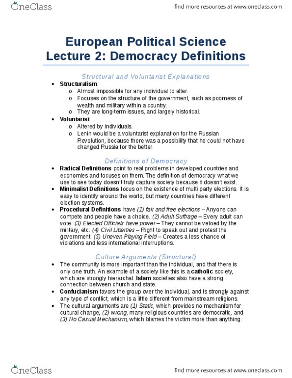 POLB92H3 Lecture Notes - Arab Spring, Fax, European Political Science thumbnail
