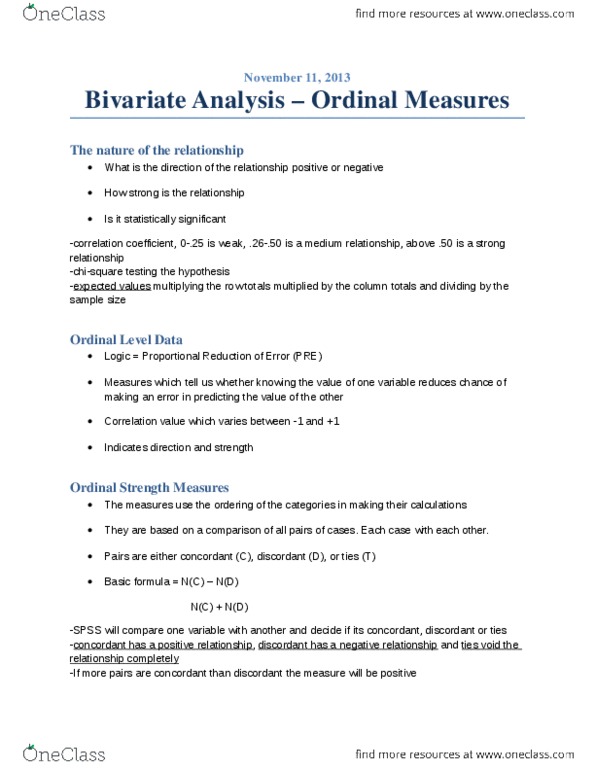 COMM 2002 Lecture : Semester 1 - Nov 11, 2013 - Bivariate Analysis - Ordinal Measures.docx thumbnail