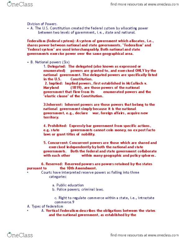 ISS 225 Chapter Notes -Fourteenth Amendment To The United States Constitution, Supremacy Clause, United States Constitution thumbnail