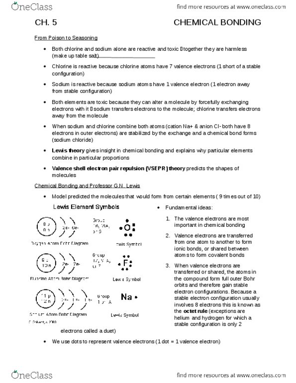 CHEM 1100 Chapter Notes - Chapter 5: Electronegativity, Molecular Geometry, Trigonal Pyramidal Molecular Geometry thumbnail