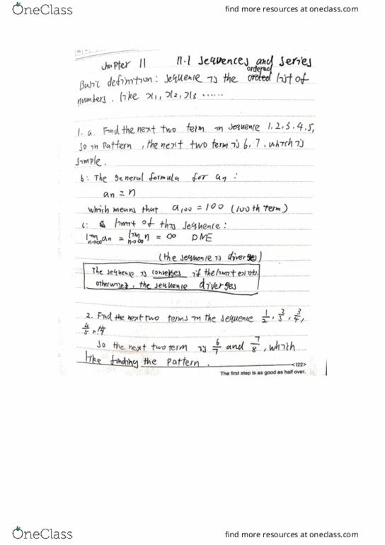 MATH 1132Q Lecture 4: Math 1132Q-030 Lecture 4 11.1 Sequence and Series cover image