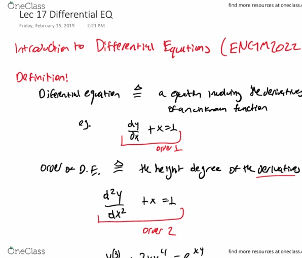 MATH 1290 Lecture 17: Lec 17 Differential Equations INTRO thumbnail