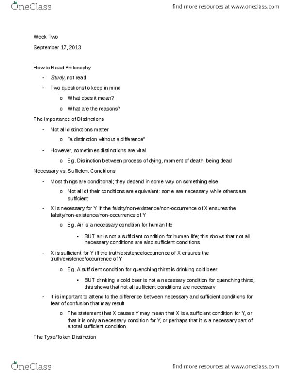 PHIL 111 Lecture Notes - Lecture 2: Formal Fallacy, Post Hoc Ergo Propter Hoc, If And Only If thumbnail