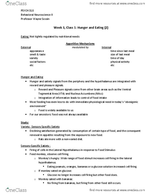 PSYC 318 Lecture Notes - Lecture 3: Laxative, Binge Eating, 5-Ht2C Receptor thumbnail