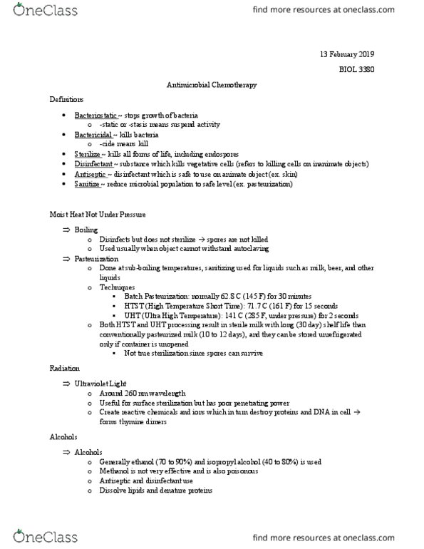 BIOL 3380 Chapter 2: 13 February - Antimicrobial Chemotherapy thumbnail