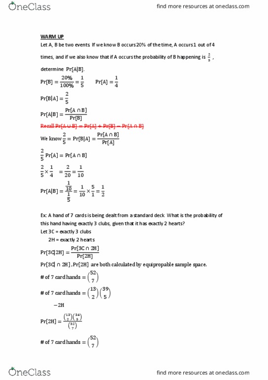 Mathematics 1228A/B Lecture 17: 2.4 Conditional Probability thumbnail