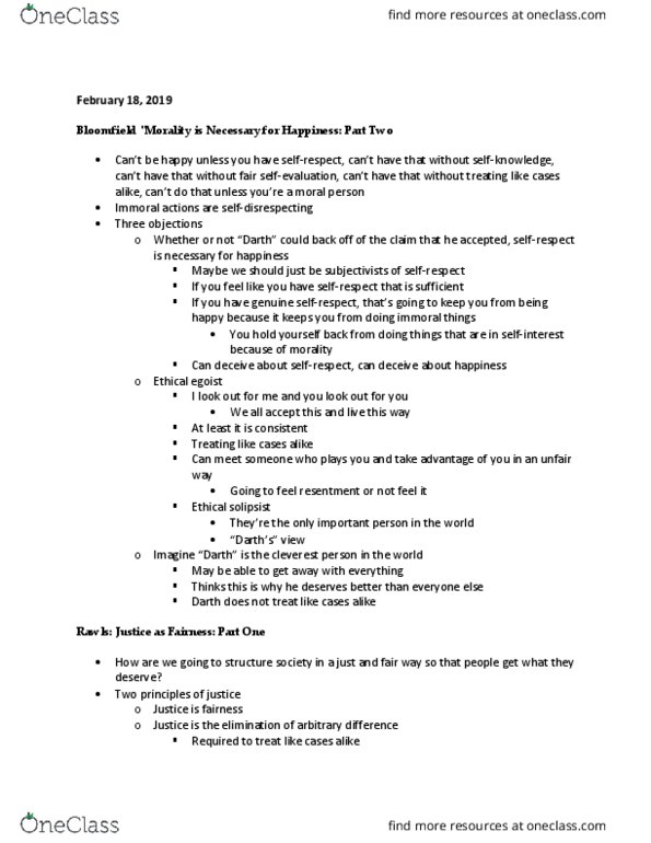 PHIL 1104 Lecture 8: Bloomfield Part 2, Rawls Part 1 thumbnail