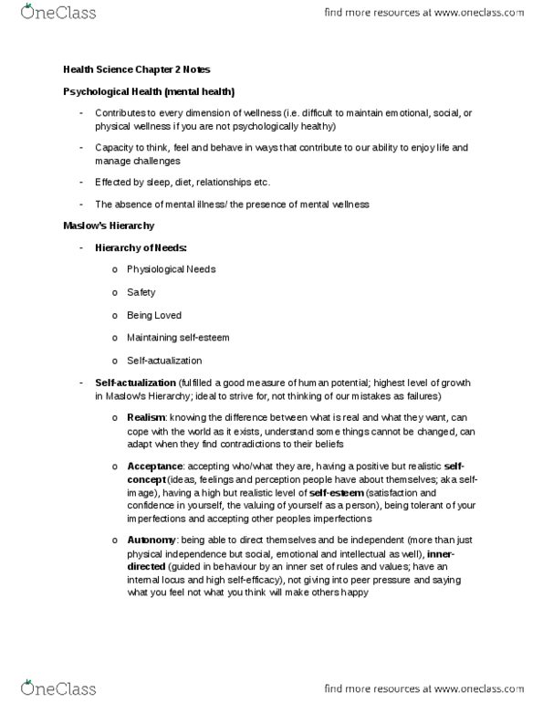 Health Sciences 1002A/B Chapter Notes - Chapter 2: Electroconvulsive Therapy, Dysthymia, Agoraphobia thumbnail