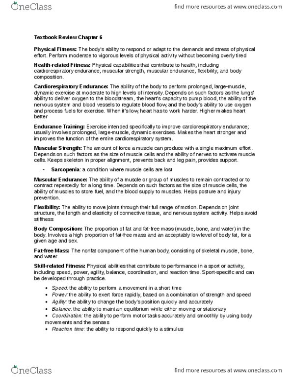 Health Sciences 1002A/B Chapter Notes - Chapter 6: Asthma, Osteoporosis, Synovial Fluid thumbnail