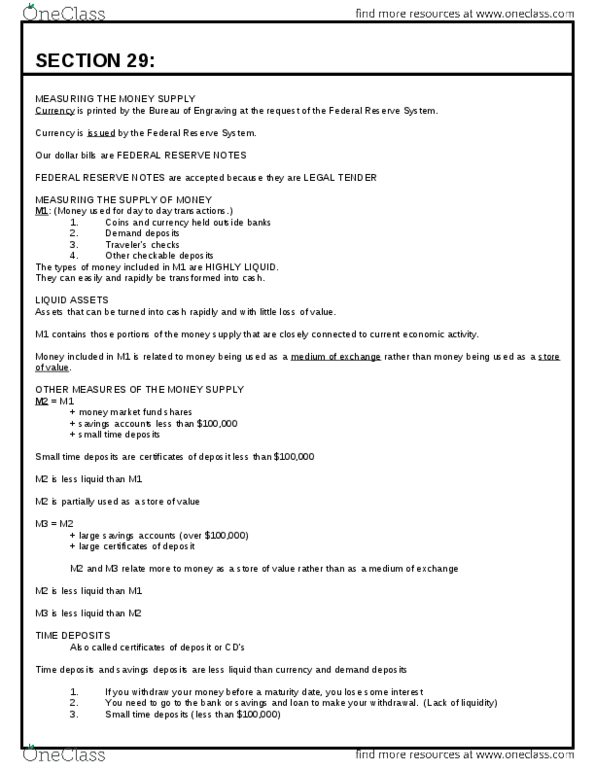 ECON 0110 Lecture Notes - Financial Institution, Federal Reserve Note, Federal Reserve System thumbnail