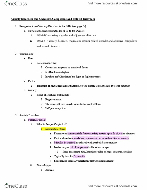 PSYCH 3830 Lecture 7: Anxiety Disorders and Obsessive-Compulsive and Related Disorders thumbnail