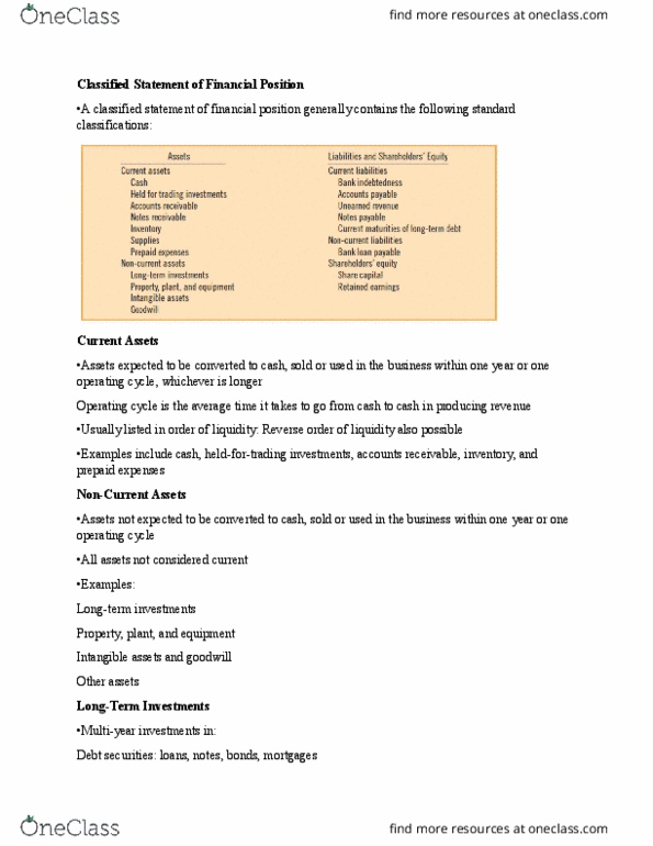 ACCT 1220 Lecture Notes - Lecture 2: Deferral, Financial Statement, Accounts Receivable thumbnail