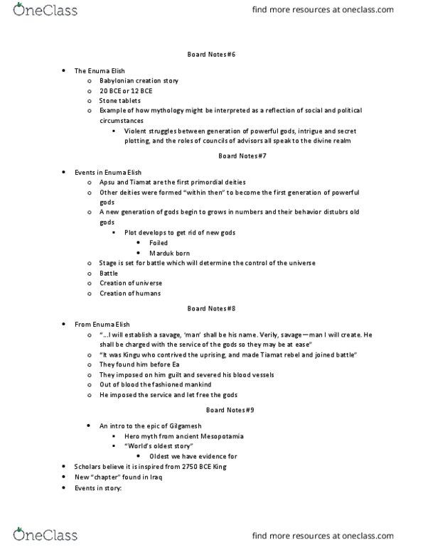 HRS 151 Lecture Notes - Lecture 16: Kingu, Abzu, Cedar Forest thumbnail