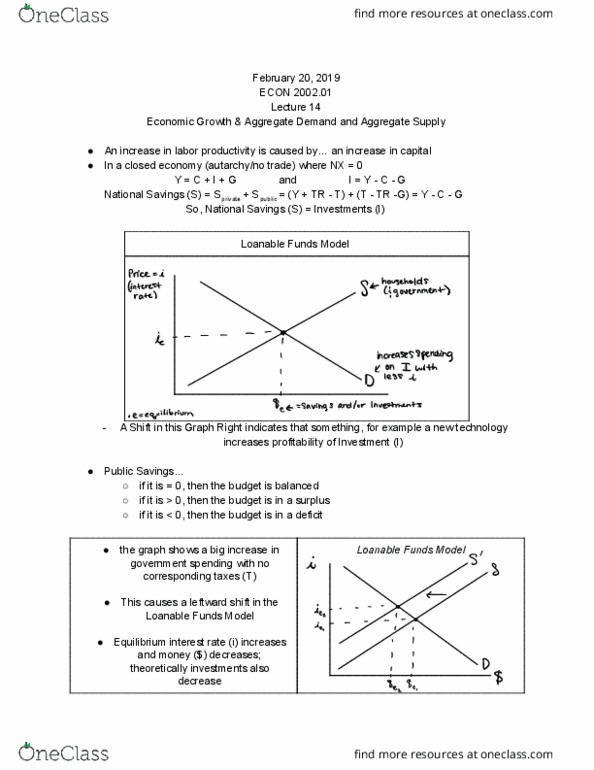 ECON 2002.01 Lecture 14: Economic Growth & Aggregate Demand and Aggregate Supply cover image