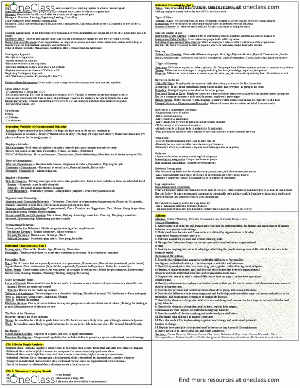 MGT 291 Midterm: Exam 1 Cheat Sheet MGT 291 - OneClass