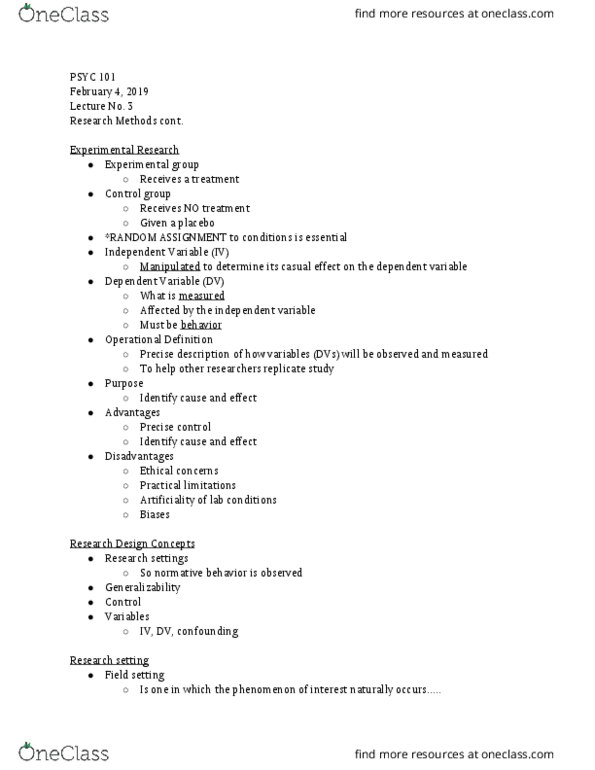 PSYC 101 Lecture 3: Research Methods II thumbnail