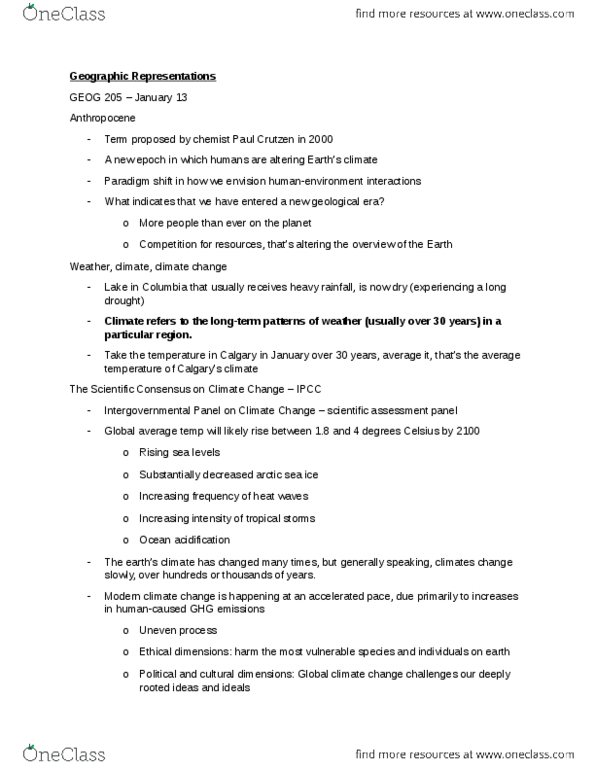 GEOG 205 Lecture Notes - Geovisualization, User Error, Computer thumbnail