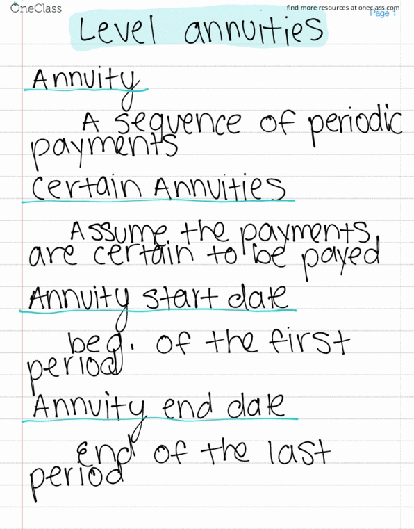 MAP-4170 Lecture 2: Level Annuities thumbnail