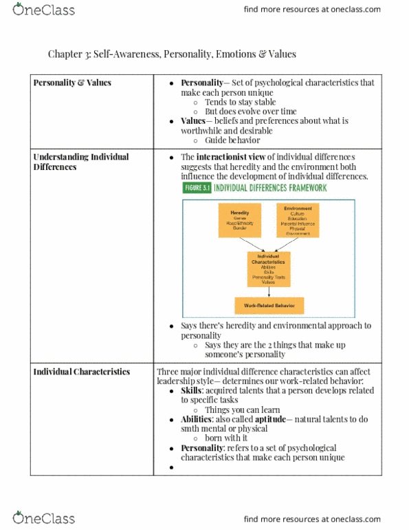 BUS3 160 Lecture 3: Chapter 3_ Self-Awareness, Personality, Emotions & Values thumbnail