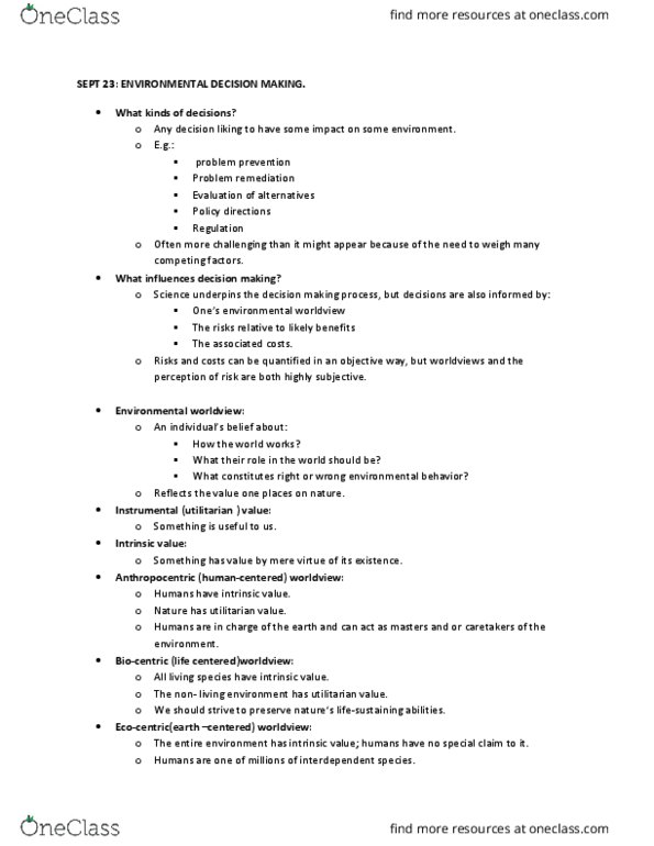 NATS 1840 Lecture Notes - Lecture 3: Ecocentrism, Thomas Robert Malthus thumbnail