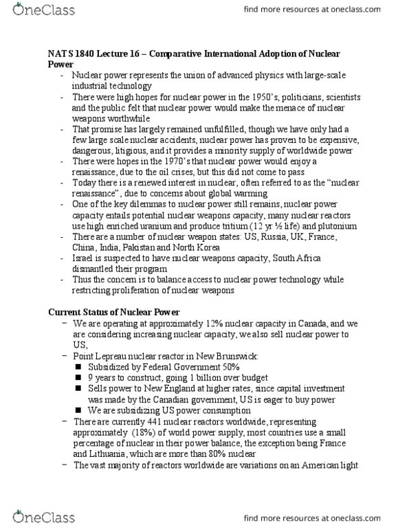 NATS 1840 Lecture Notes - Lecture 5: Nuclear Renaissance, Plutonium, Deuterium thumbnail