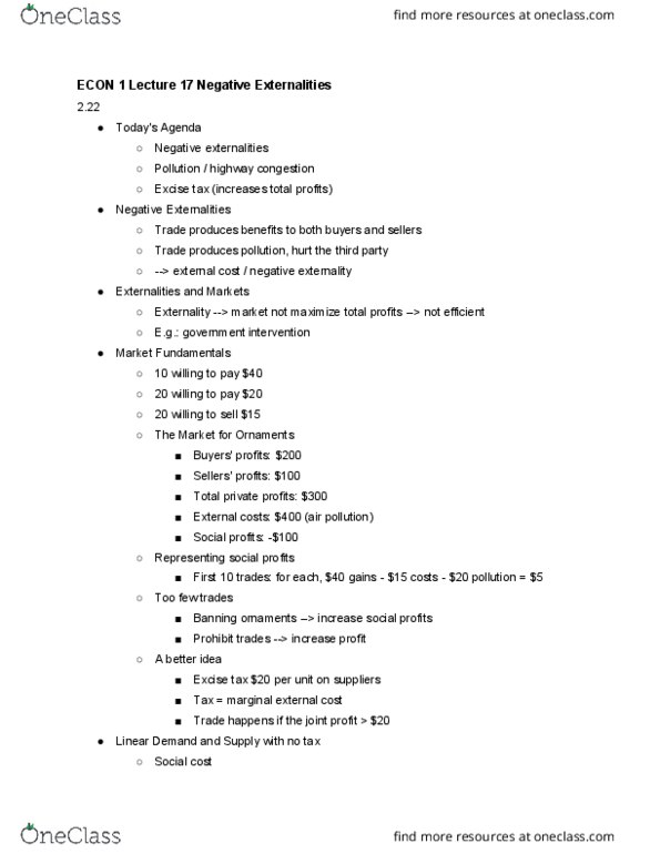 ECON 1 Lecture 21: ECON 1-Lecture 21-Negative Externalities cover image