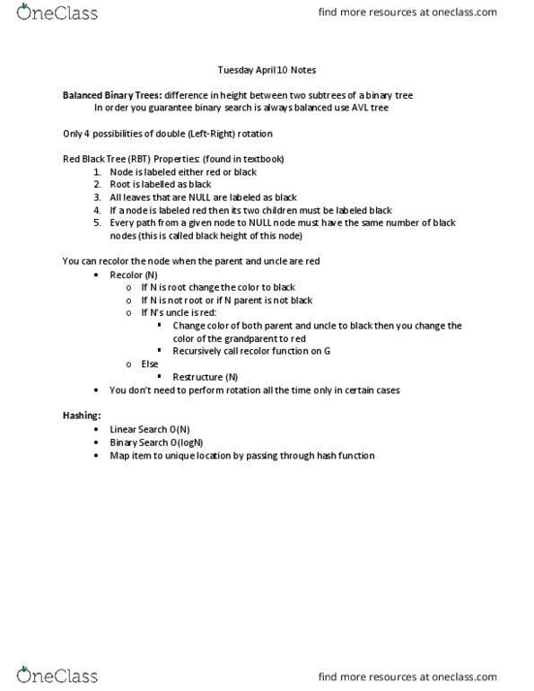 CSCI 1730 Lecture Notes - Lecture 6: Avl Tree, Binary Tree, Binary Search Algorithm thumbnail