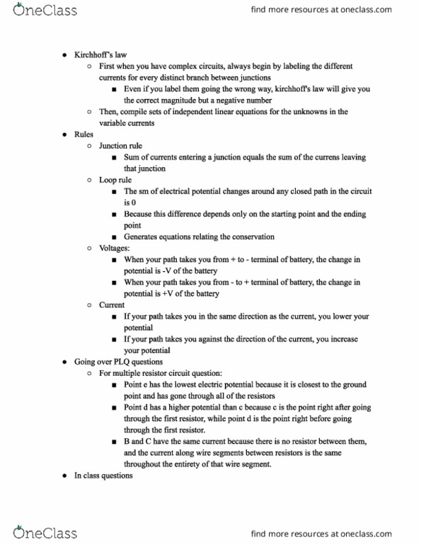 PHYS 102 Lecture Notes - Lecture 13: Electric Potential, Negative Number, Strategy First cover image