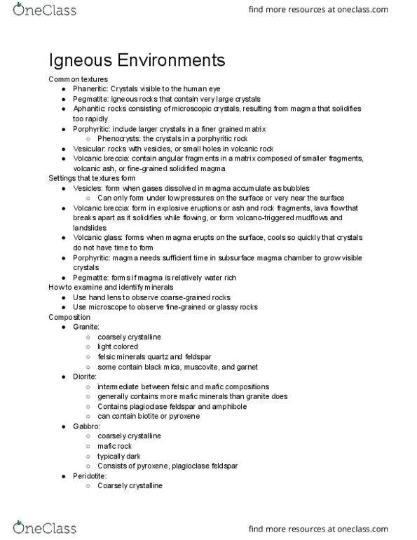 GEOL 100 Chapter Notes - Chapter 5: Magma Chamber, Volcanic Rock, Volcanic Ash thumbnail