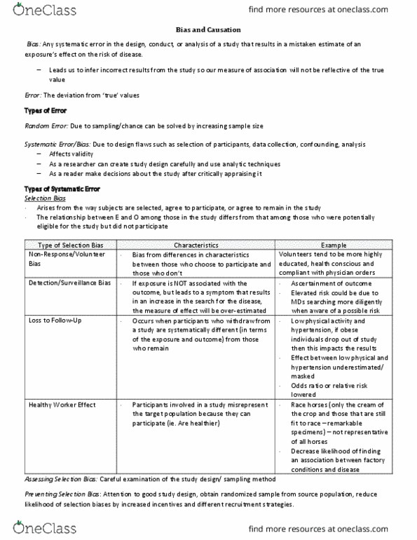 POPM 3240 Lecture Notes - Lecture 12: Observational Error, Odds Ratio, Relative Risk thumbnail