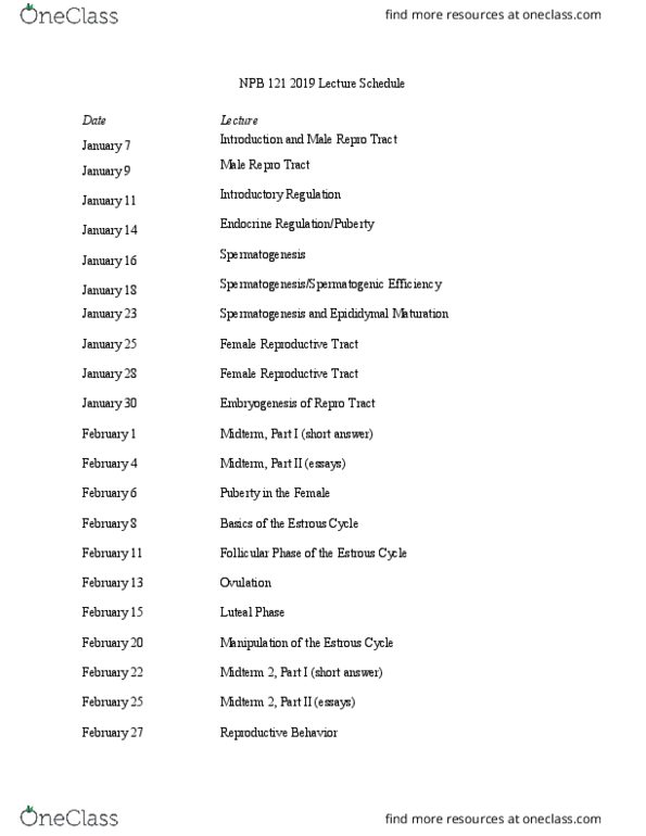 NPB 121 Lecture 1: NPB 121 Lecture_schedule_2019 thumbnail