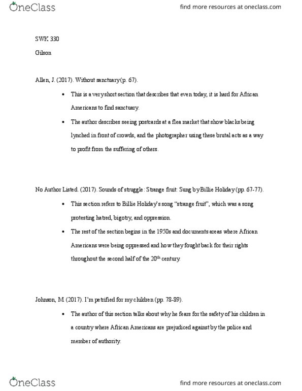 SWK 330 Lecture Notes - Lecture 6: Flea Market, Colin Kaepernick thumbnail