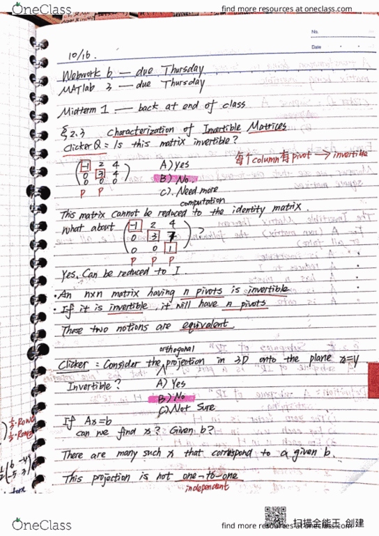 MATH 221 Lecture 13: MATH221 – Lecture 13 – Invertible Matrices cover image