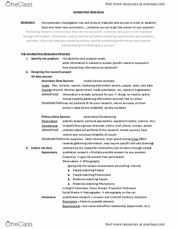 MKT 100 Lecture Notes - Lecture 4: Social Media Marketing, Marketing Effectiveness, Trade Association thumbnail