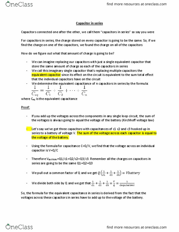 PHYS 102 Lecture 11: Capacitor in series thumbnail