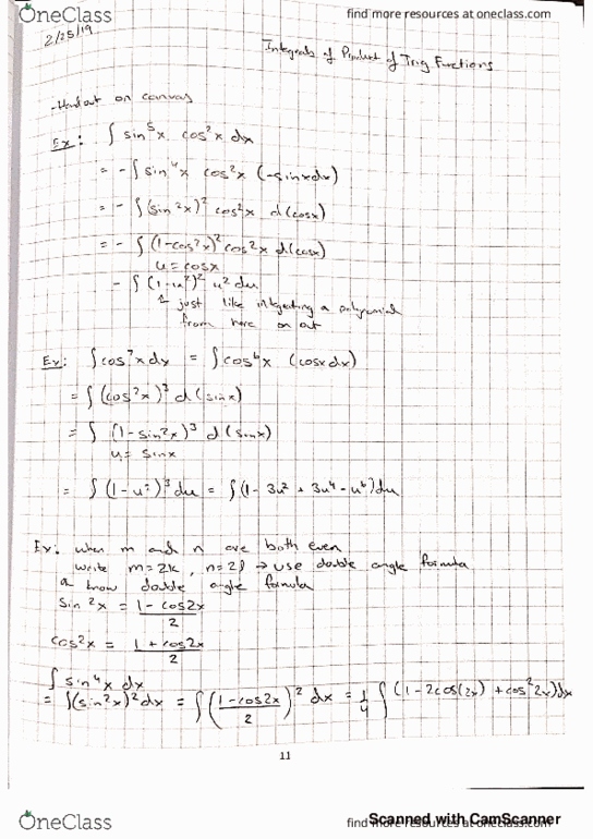MAT 21B Lecture 22: Integrals of Product of Trig Functions cover image