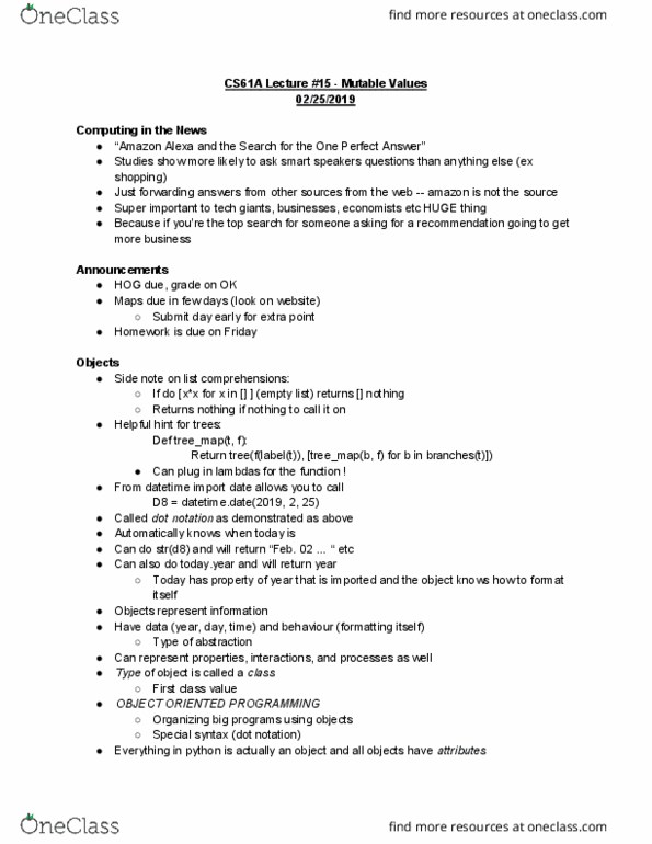 COMPSCI 61A Lecture 15: Mutable Values thumbnail