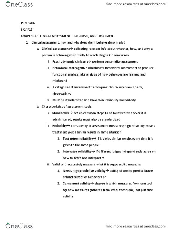 PSYC 3406 Chapter Notes - Chapter 4: Concurrent Validity, Face Validity, Psychopharmacology thumbnail