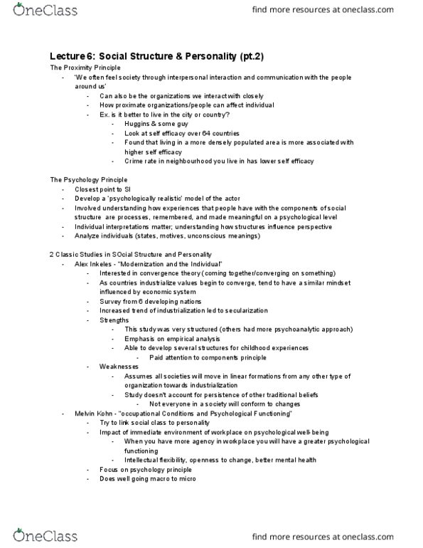 SOCPSY 2YY3 Lecture Notes - Lecture 6: Social Forces thumbnail