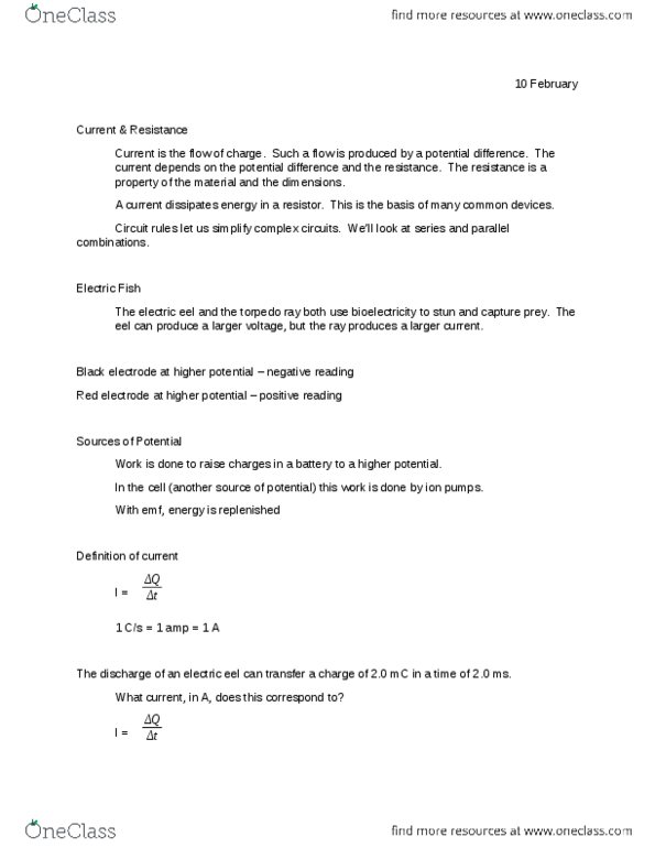 PH 122 Lecture Notes - Electric Blanket, Electric Field, Chemical Energy thumbnail