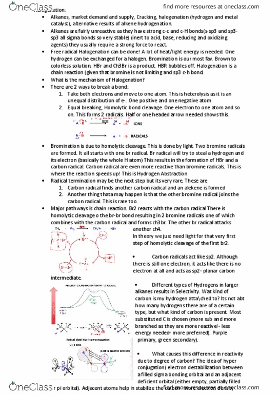 CHEM 212 Lecture Notes - Lecture 1: Pi Bond, Halogenation, Bromine thumbnail