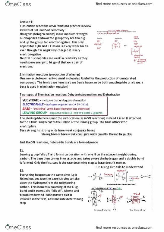 CHEM 212 Lecture Notes - Lecture 4: Rate-Determining Step, Elimination Reaction, Lg Corporation thumbnail